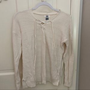Old Navy white sweater
